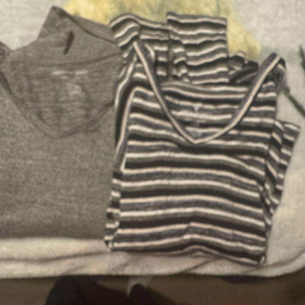 Bundle American Eagle Gray And Black Striped Swea… - image 1